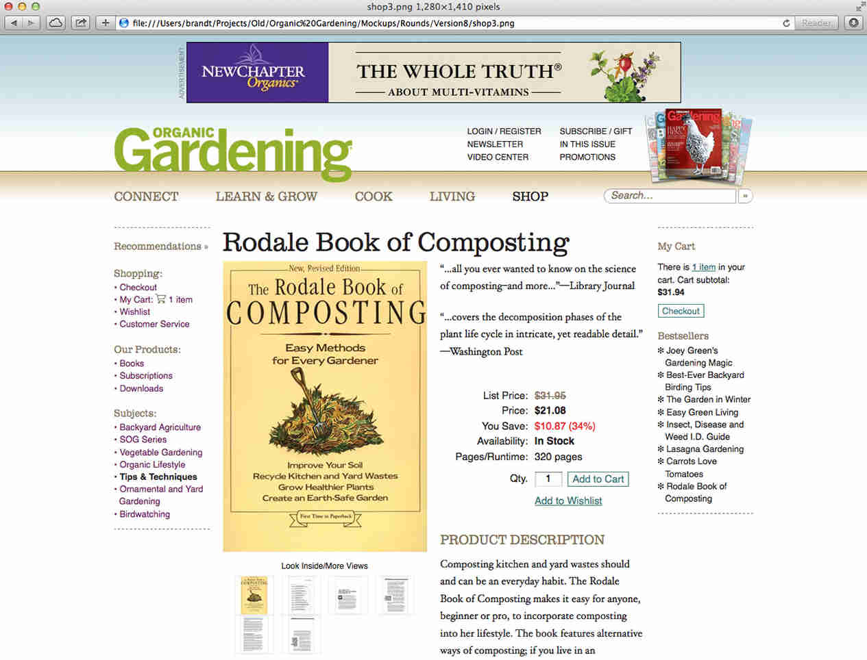 Organic Gardening online store